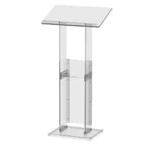 Clear Acrylic Podium on white background